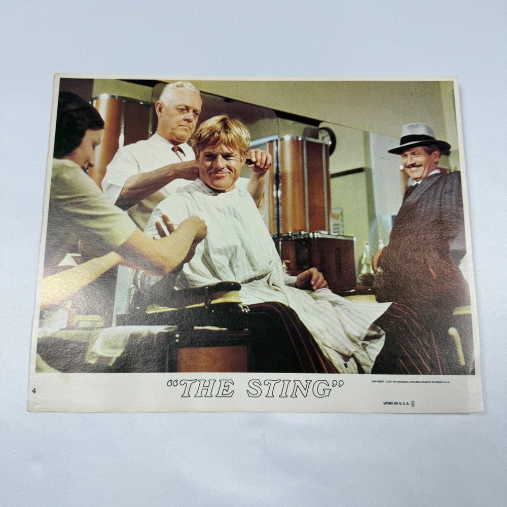 Universal Pictures The Sting Lobby Card Robert Redford 8x10 Vintage 1977 Litho